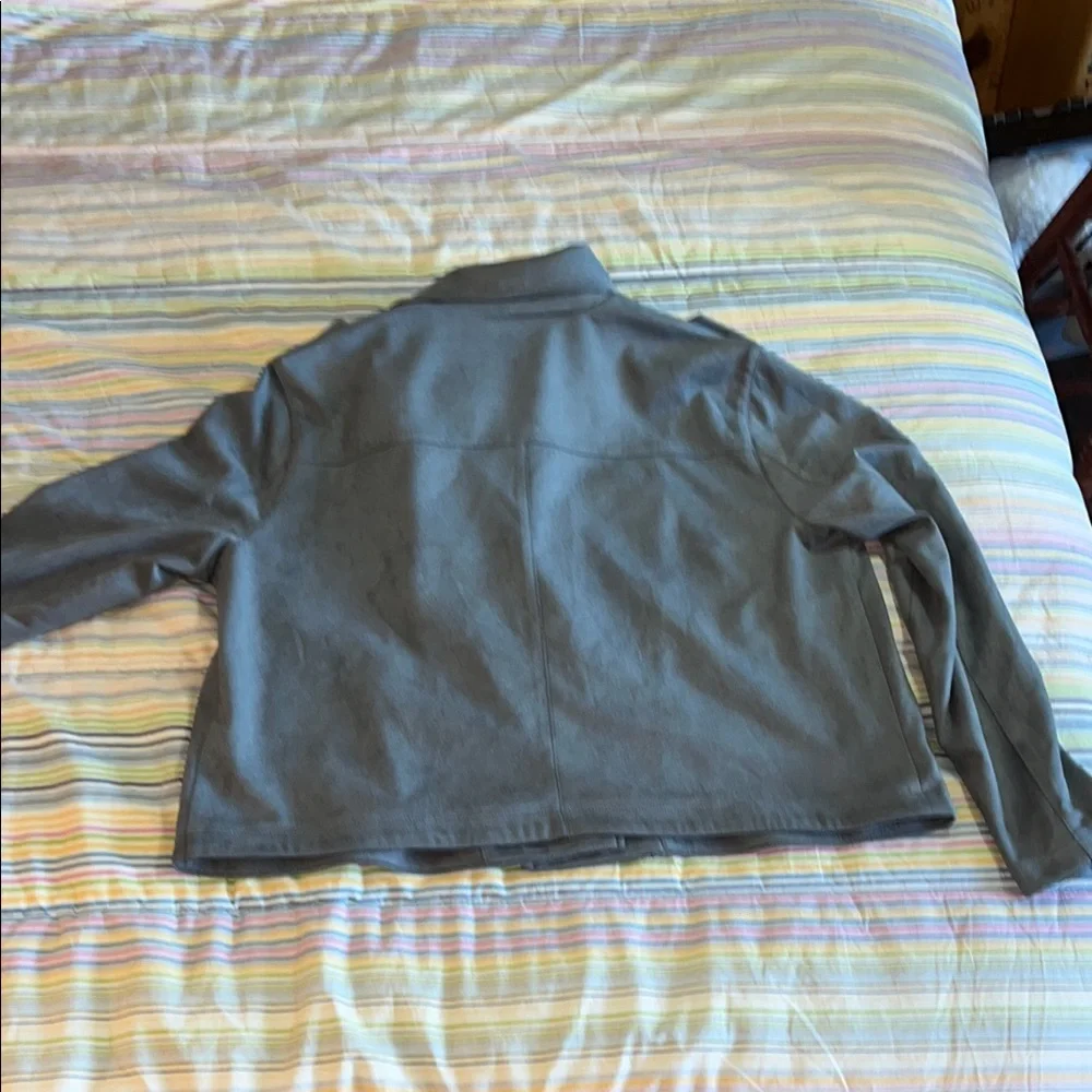 Blue Gray Faux Suede Women's Moto Jacket‎ Lauren Conrad
